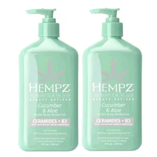 2 Pack HEMPZ Cucumber & Aloe Herbal Body Moisturizer Ceramides B3 17 fl oz Ea