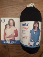 Moby Wrap Baby Carrier Black with Bag and Instructions