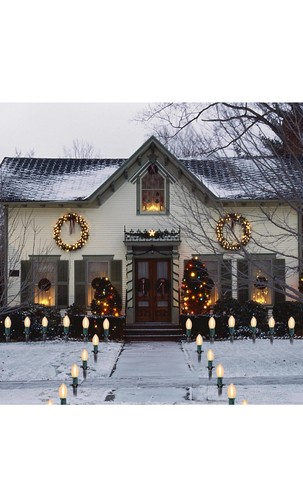 Abeja Christmas Pathway Lights Outdoor, 38’ 25 Pieces C9 Christmas Pathway Light - 第 5/12 張圖片