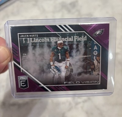 2023 Panini Donruss Elite Jalen Hurts Field Vision RARE PURPLE Parallel /10 SSP