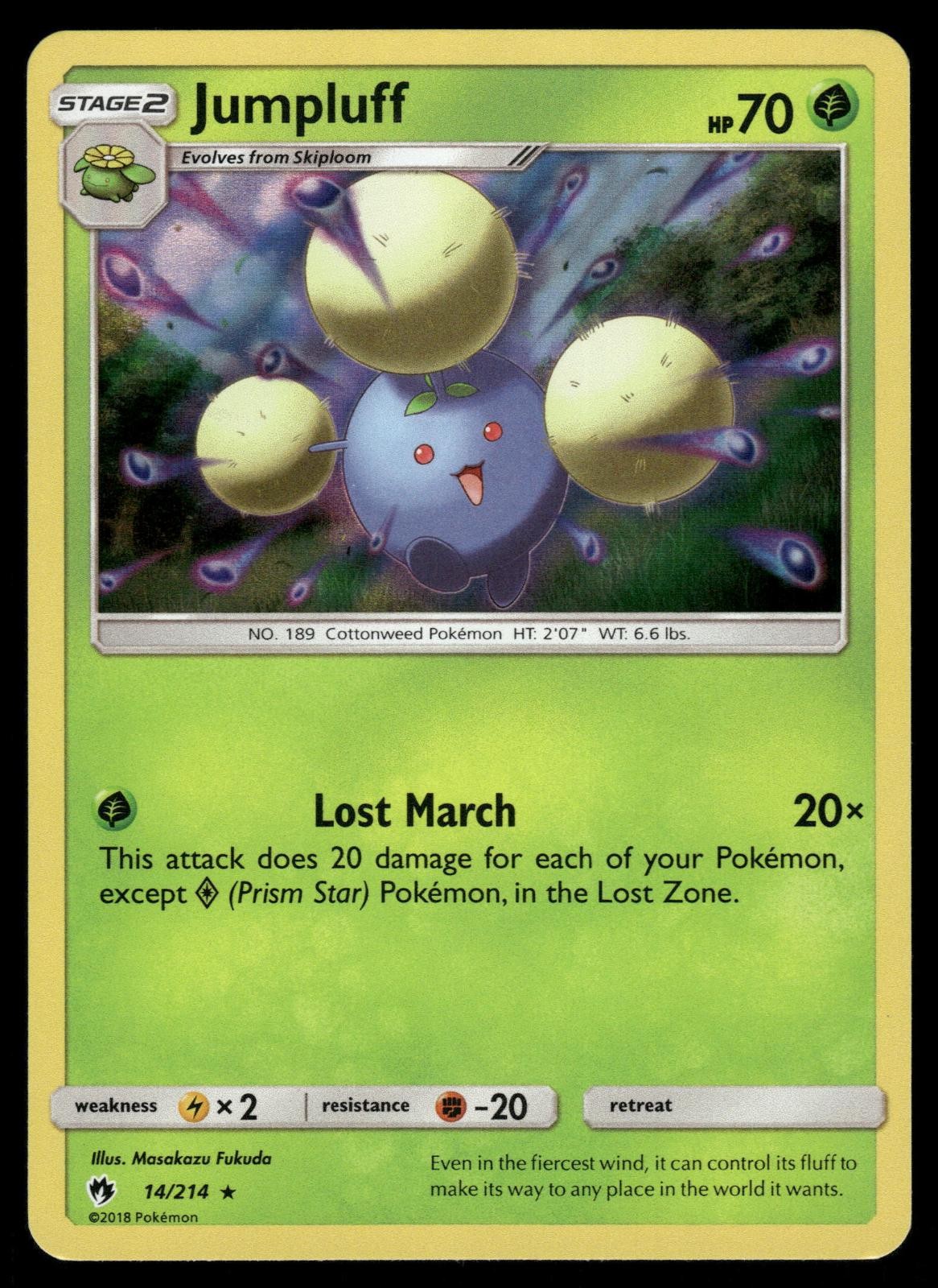 Jumpluff 14/214 Holo Rare Lost Thunder Pokemon Lightly Played