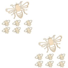 2 PCS Wood Bee Shaped Slices Craft Items Flower Supplies Ornament