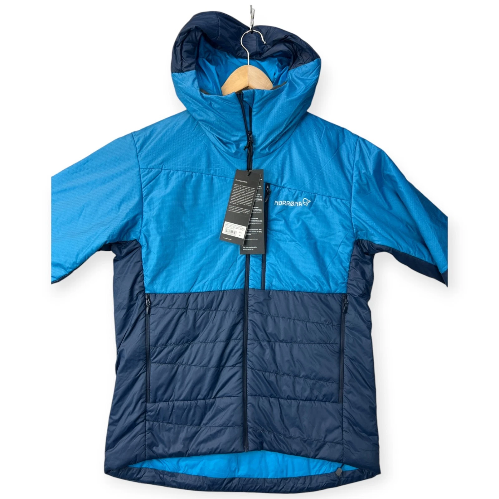 Norrona Mens Jacket Falketind Thermo60 Hooded Hawaiian Surf/Indigo Outdoor Small image 6