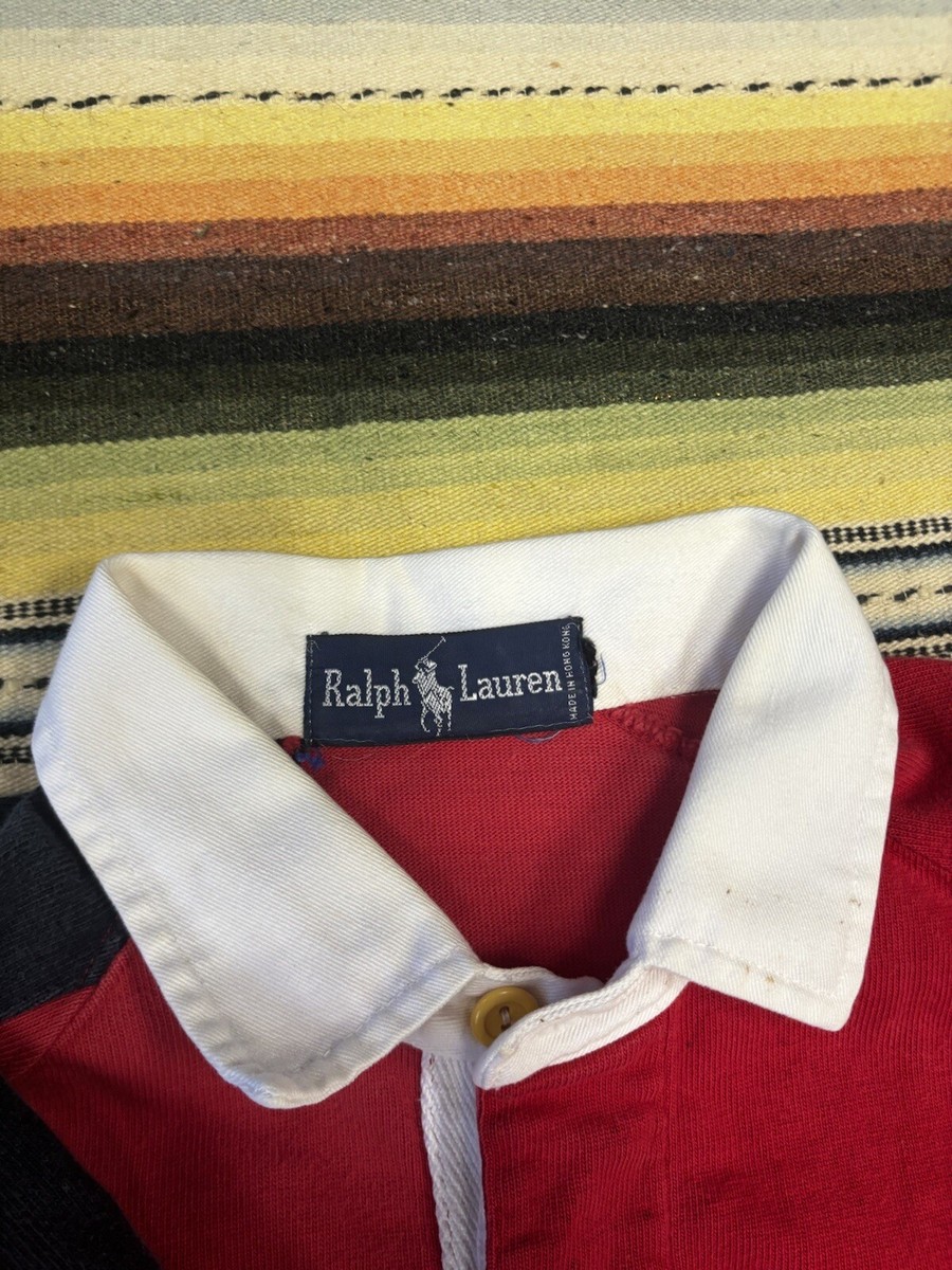 POLO USA Ralph Lauren 80s vintage cookie patch rugby shirt M POLO USA Ralph Lauren 80s vintage cookie patch rugby shirt M