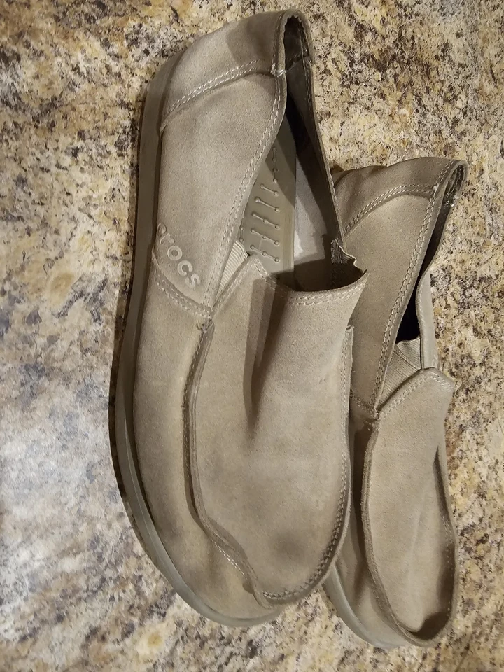 Crocs Santa Cruz Tostado Gamuza Mocasines Zapatos Sin Cordones Para Hombre Talla 12 Foto 3 de 4
