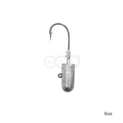 Testina Jig 6oz (170g) Con Gancio Mustad 10/0 – Set 5 Pezzi Glow Per Pesca D'Altura