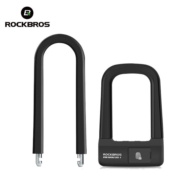 ROCKBROS Bike Lock Motorcycle U Lock MTB Bike Fingerprint Smart Alarm