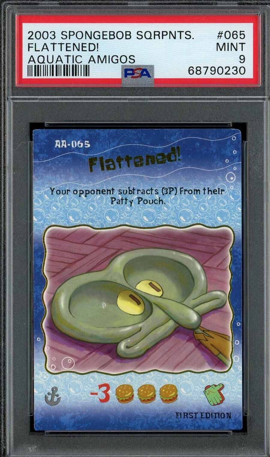 2003 UD Spongebob Squarepants Aquatic Amigos Swollen Gold Rare Card PSA 6  AA-084