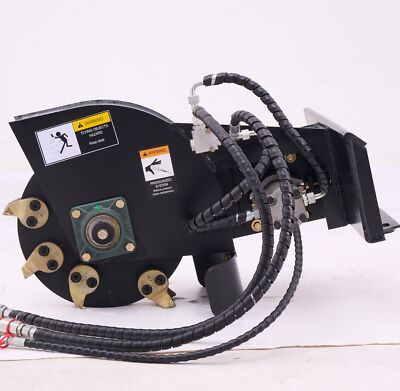 CREWORKS Mini Skid Steer Stump Grinder w/ Hydraulic Hoses &Quick-Attach Couplers