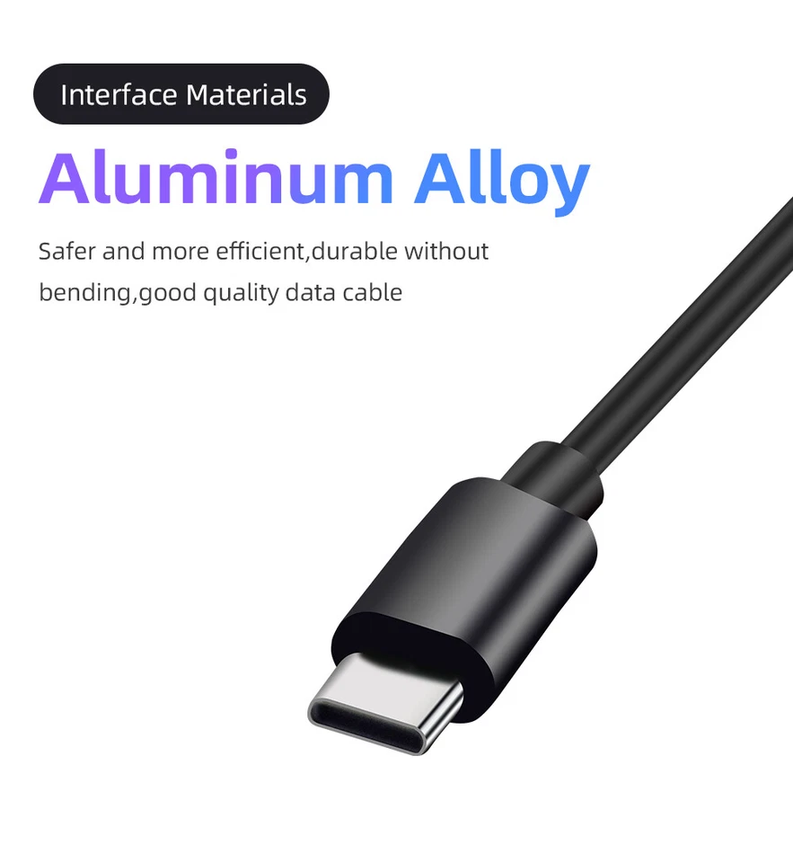 USB-C Type C Data Charger Cable for Samsung Xiaomi For Google Fast Charging 5A - Image 4 of 4