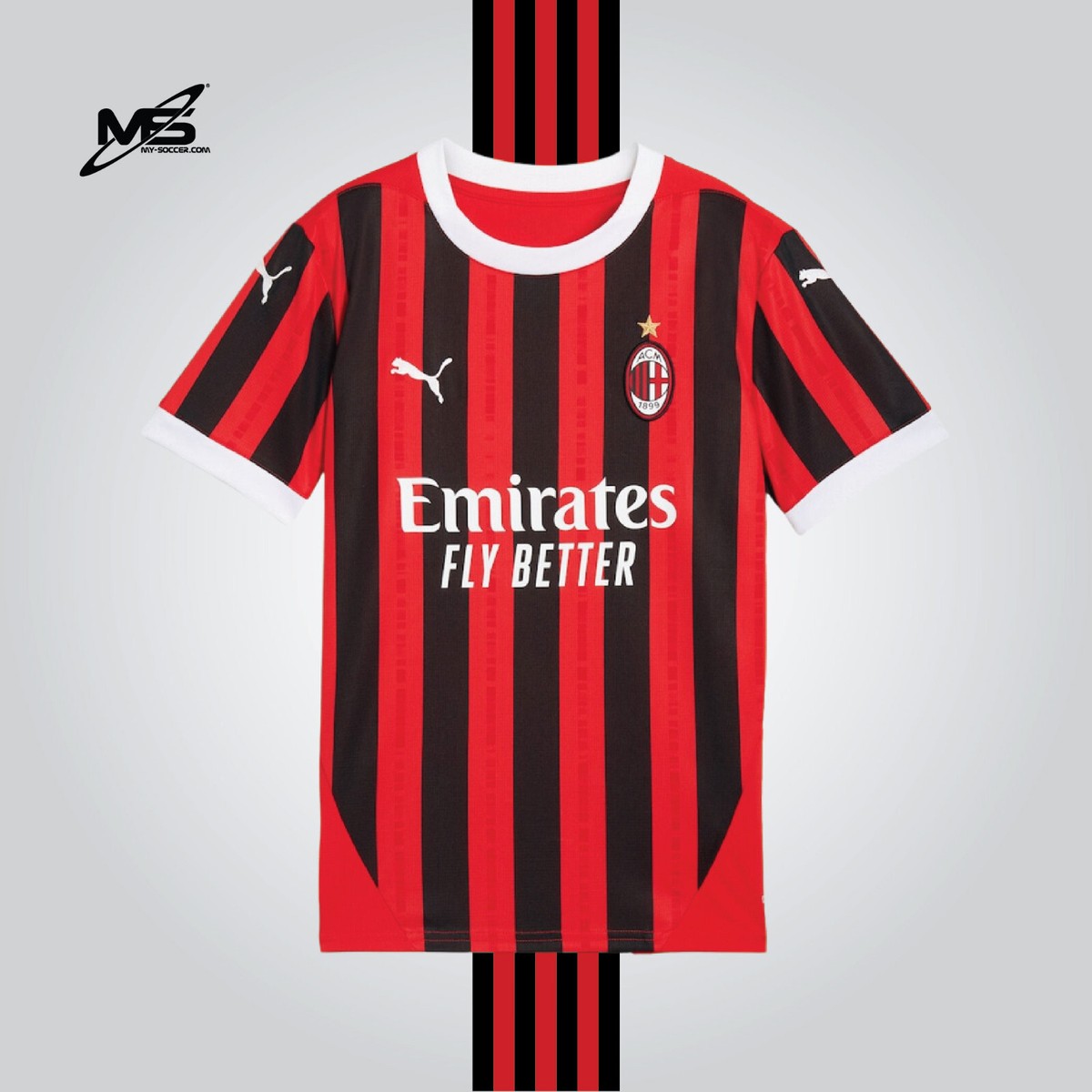 100% Original Puma Ac Milan Home 2024-25 Stadium Jersey