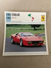 CARTE FICHE AUTO FERRARI  288 GTO 1984 1985