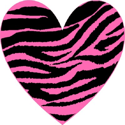 30 Custom Pink Zebra Heart Personalized Address Labels