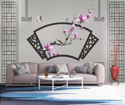 3D Sparrow Flower ZHUA40193 Wallpaper Wall Murals Removable Self-adhesive Ann