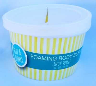 Bath Treasures Fizz Bubble LEMON SORBET Foaming Body Scrub 3 oz/89mL New *Broken