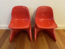 Casalino Kinderstuhl / 2 Kinderstühle, Rot, Design, Alexander Begge Casala 1970