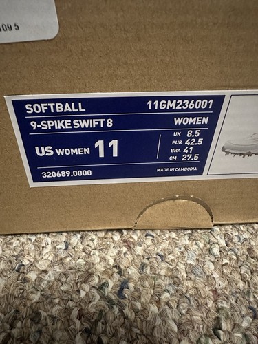 MIZUNO SOFTBALL 9-SPIKE SWIFT 8 SIZE 11 Womens Cleats 11GM236001 - Picture 8 of 8