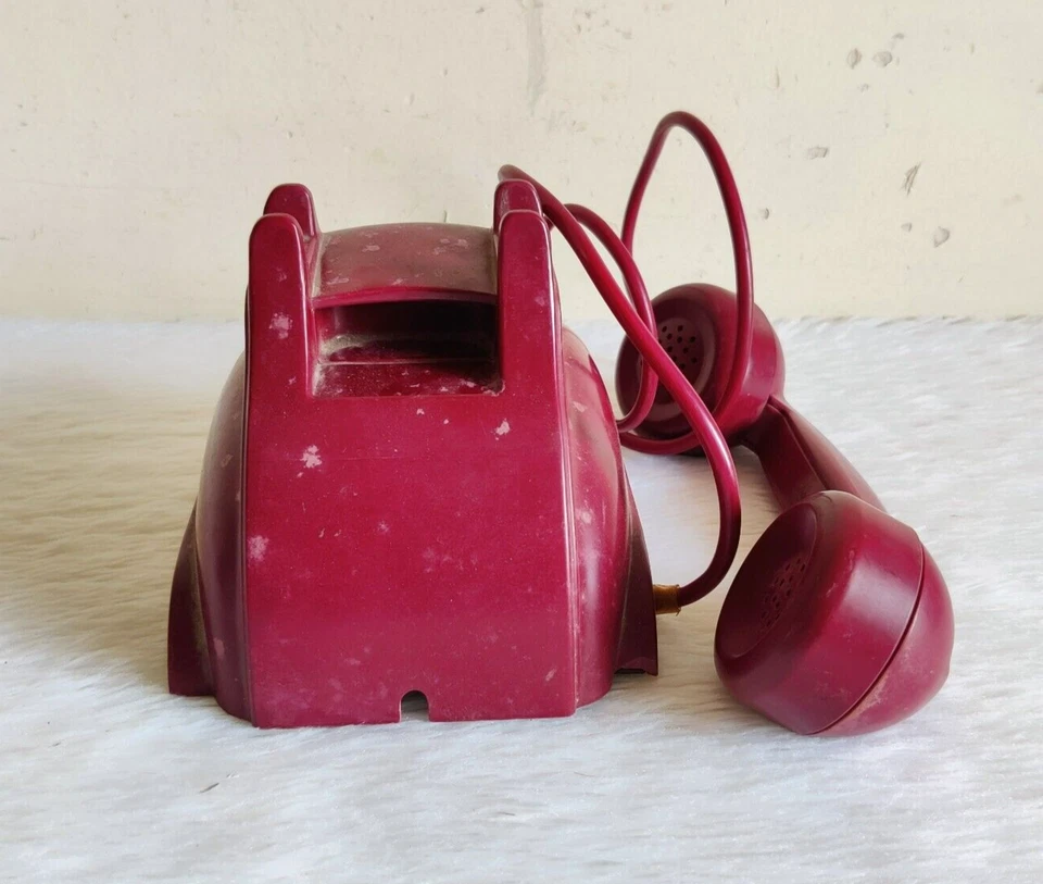 Vintage Maroon Red Telephone Japan Decorative Collectible PLA201 - Image 3 of 4