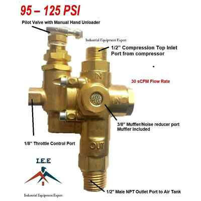 #ad #ad GAS Air Compressor Pilot check valve unloader valve 95 125 NG7 $48.99