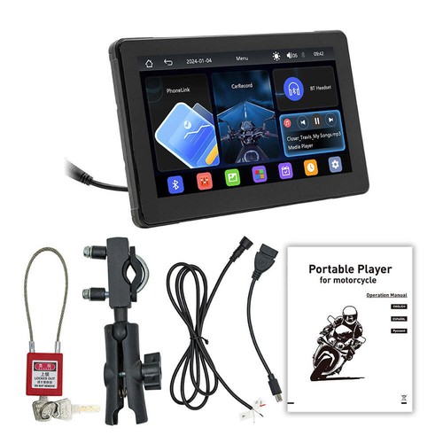 7‘’ Motorcycle Navigation IPS GPS Wireless Apple Carplay Android Screen Display - Picture 2 of 12