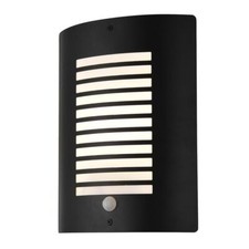 Litecraft Sigma Wall Light Outdoor IP44 Lantern With PIR Motion Sensor - Black  