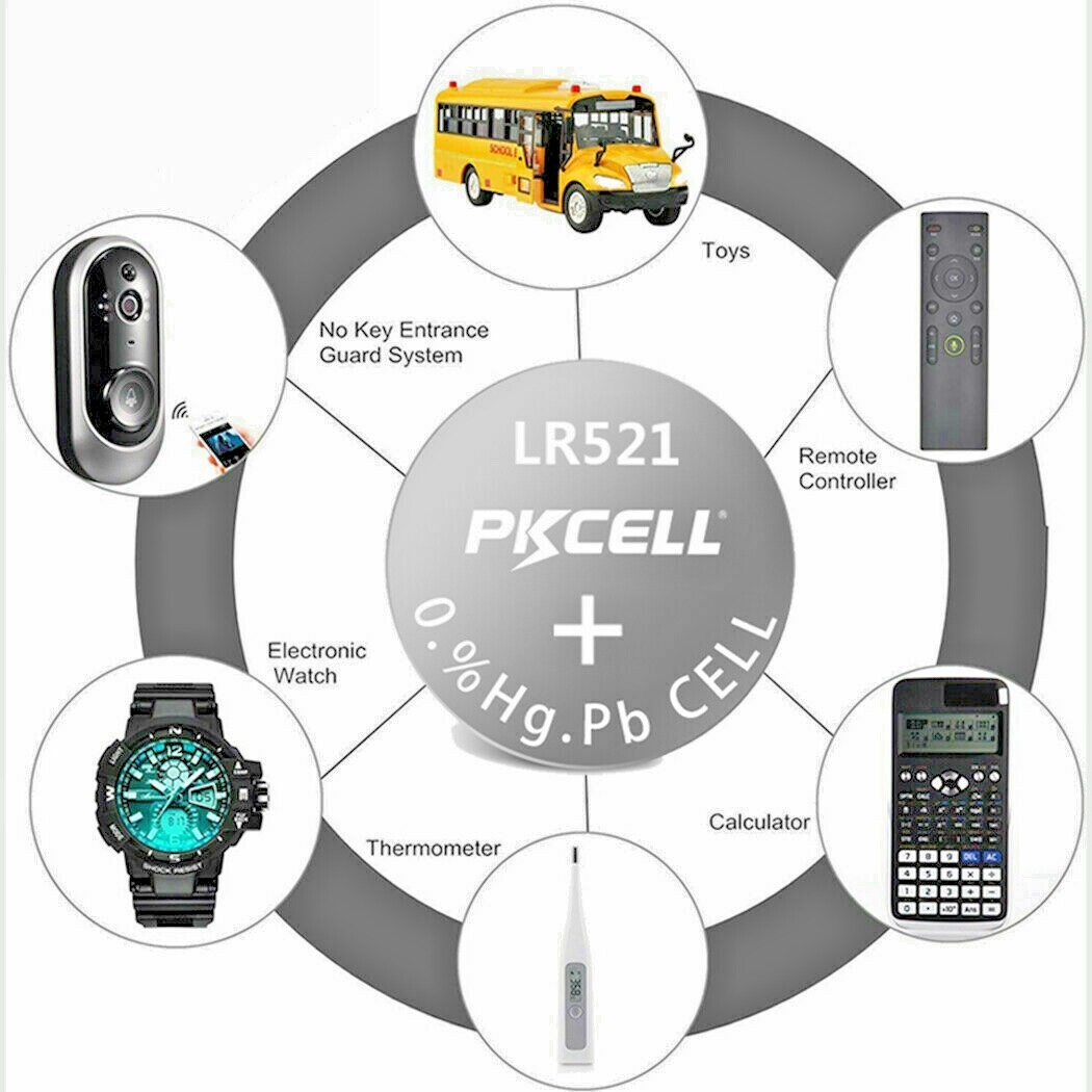 Carica Batteria Cellulare Samsung Batterie Alcaline A Bottone LR521 (AG0/SR521W) 1,5V - Confezione Da 4 Pezzi - Per Orologi, Calcolatrici, Dispositivi Piccoli Batterie Moneta PKCELL - Foto 6