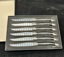 Fortessa Steak Knife Set Of Six Brand New In Box The Bee Black Handles