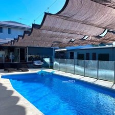 Anti-UV HDPE Fabric Retractable Wave Sun Shade Net Canopy Garden Swimming Pool