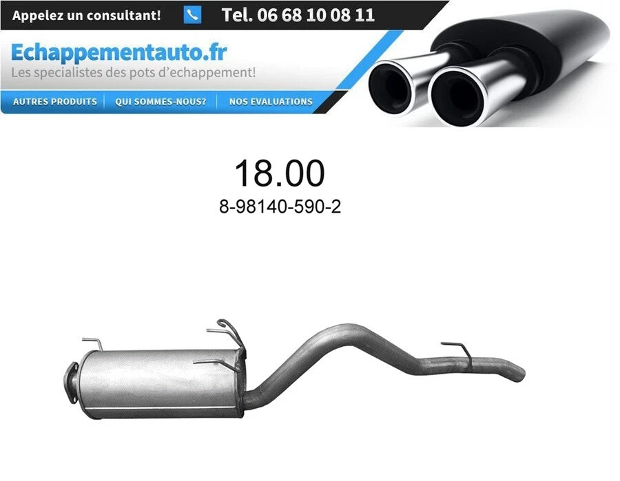 ECHAPPEMENT SILENCIEUX ARRIERE Isuzu D-Max II 2.5 CRDi + 2.5 CRDi 4x4 (2012-2018 - Photo 1/1
