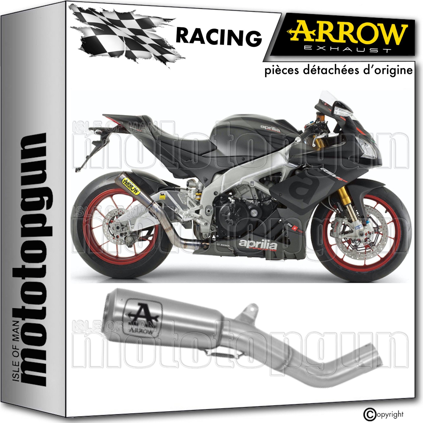 Échappement racing titanium pro-race arrow pour aprilia rsv4 rsv-4 rr 2016