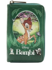Loungefly DISNEY Bambi Libro Clásico Cremallera Alrededor Cartera Golpeador, Flor Nuevo