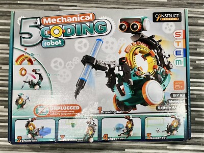 NEU 5 in 1 Mechanischer Codierroboter Construct & Create