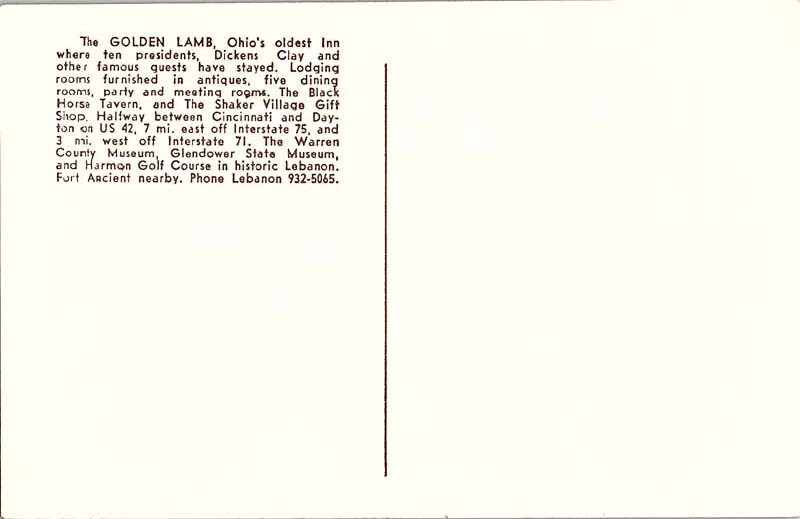 Postcard RESTAURANT SCENE Lebanon Ohio OH 10/19 AJ2609 eBay