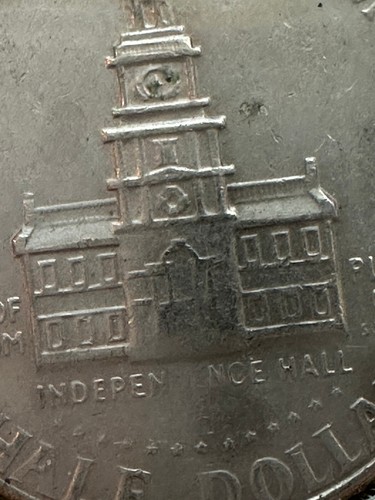 1776-1976 D Kennedy 50-cent multiple errors obverse & reverse Independence Hall - Picture 4 of 9