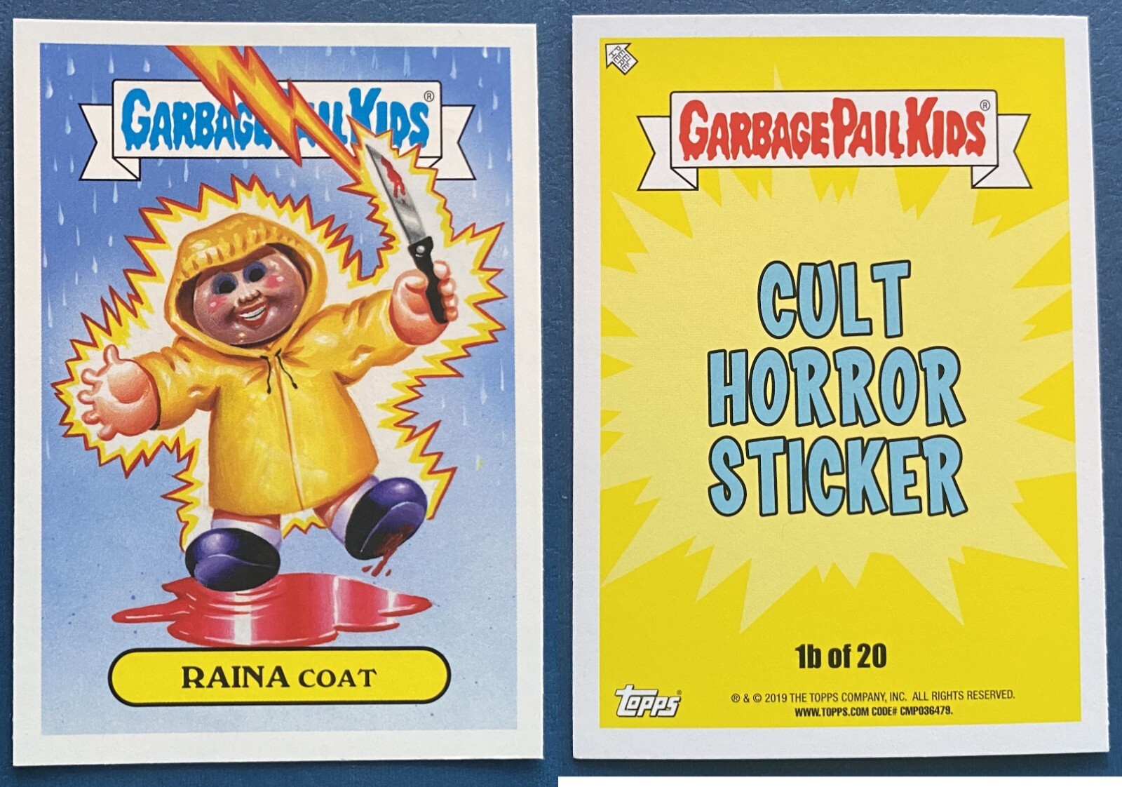 2019 Topps Garbage Pail Kids Revenge of the Horror-ible #1b Raina Coat front