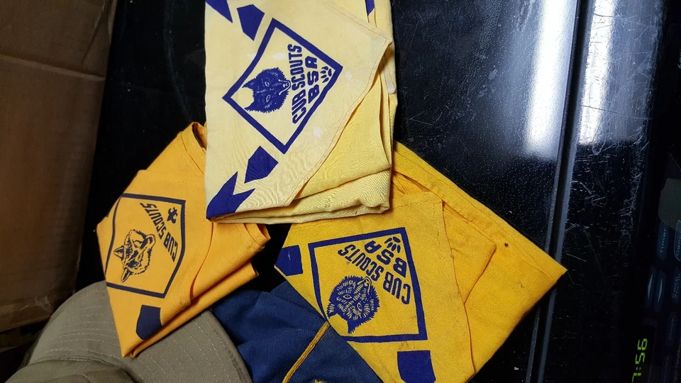 Cub Scouts Lot of 3 Scarves hat, and camping hat - Image 2 of 4