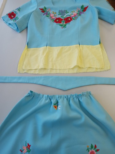 Vintage 1980er Jahre ungarisch bestickt Kalocsa Abendkleid Kleid Volk böhmisch schick S M - Bild 16 von 19