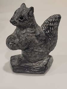Wolf Originals Squirrel w/Nut Figurine Sculpture Signed Figure 3.5" Tall