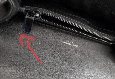 YSL Yves Saint Laurent medium college leather bag purse all black