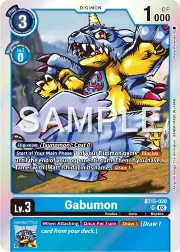 Digimon Gabumon BT15-020 SR Exceed Apocalypse English NM - Picture 1 of 1