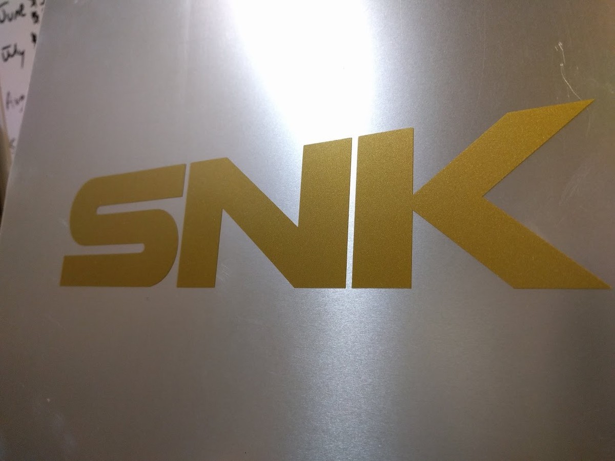 2 pack SNK text logo Vinyl sticker Gold Metallic 7.75