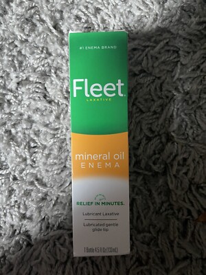 Fleet Mineral Oil Enema Lubricant Laxative Flexible Comfort Tip 4.5oz Ex 8/26