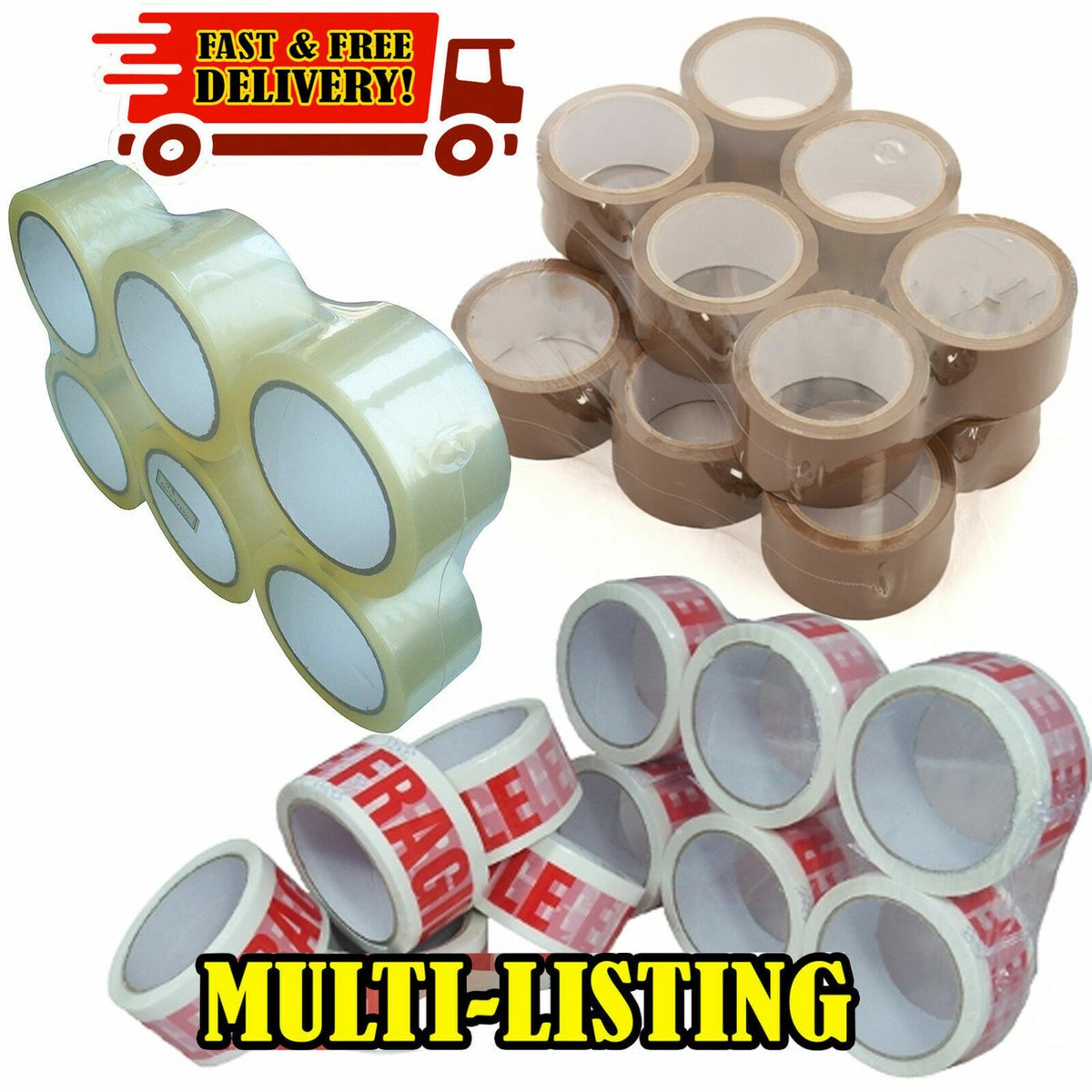 CLEAR STRONG PARCEL PACKING TAPE CARTON SEALING 48MM X 66M SELLOTAPE PACKAGING E - Foto 5