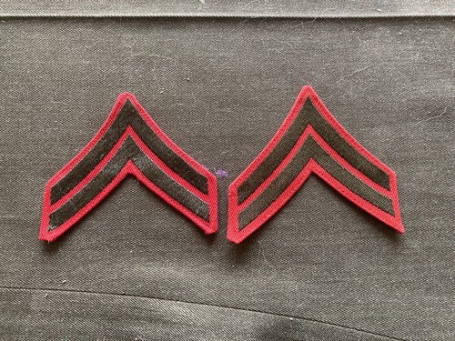 WW2 USMC Corporal chevron pair  Bevo Weave