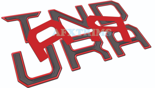 3D BLACK/RED OUTLINE RAISED TAILGATE LETTERS FOR 2014-2021 TOYOTA TUNDRA US MADE - Picture 2 of 3