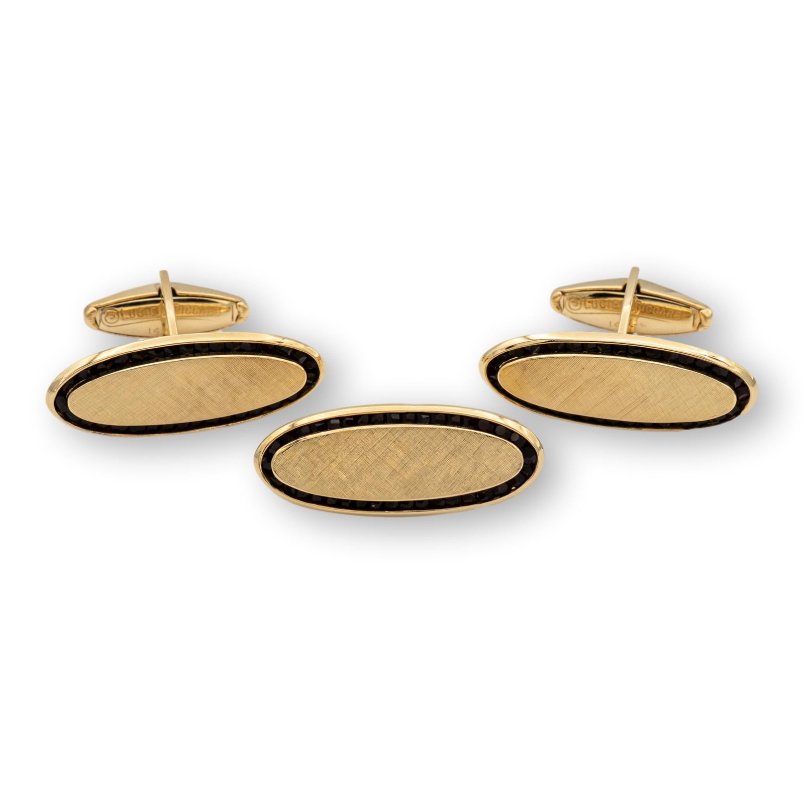 Vintage Lucien Piccard Men's 14K Yellow Gold Cufflinks and Tie