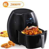 8L HeißLuftfritteuse 2000W Fritteuse Fritteusen HeißLuft Ofen Friteuse Digitale