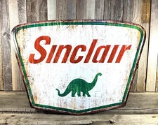 Sinclair Gasoline Dino Gas Large 23" Metal Embossed Aluminum Sign Auto Car New