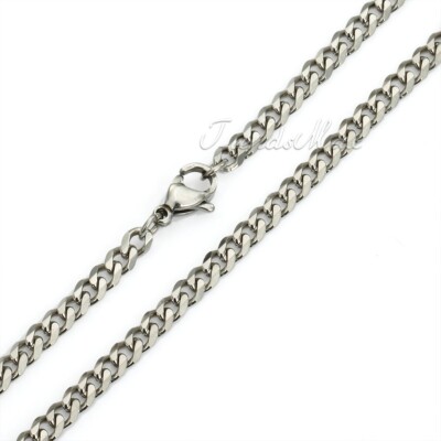 3MM Mens Chain Curb Link Silver Tone Stainless Steel Necklace 18inch BEST DEAL