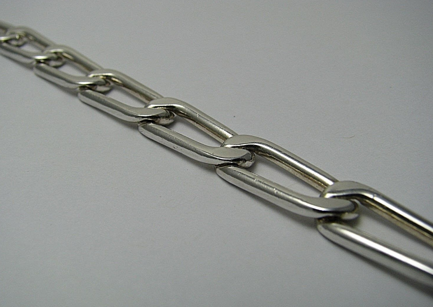 SOLID SILVER CHAIN BRACELET OVAL LINK CHAIN BRACE… - image 4